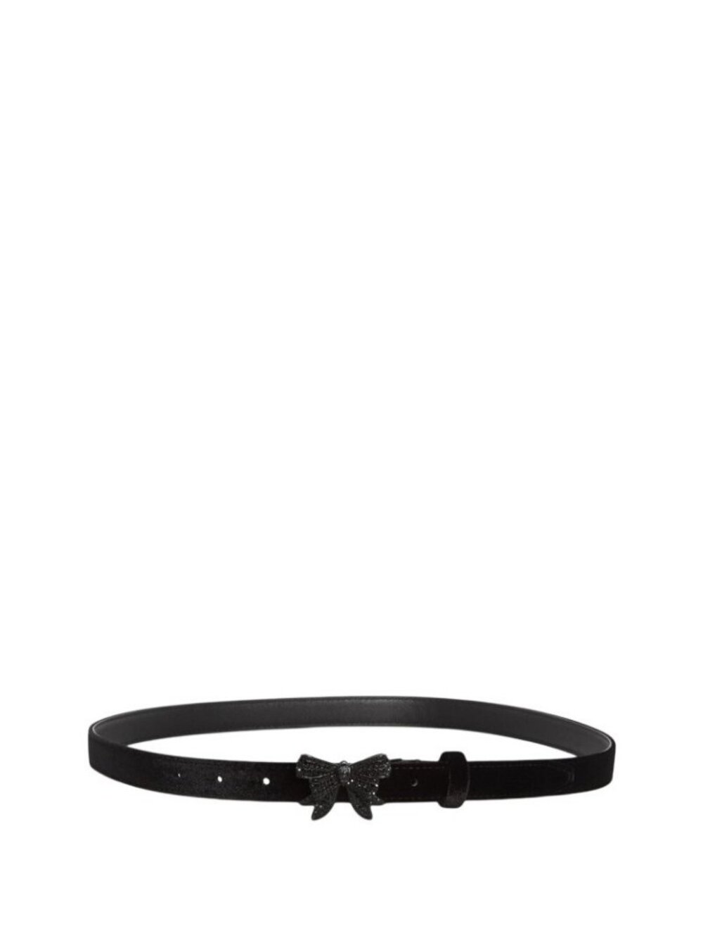 NWT Kurt Geiger Womens Rhinestone Bow Velvet Belt Black M/L